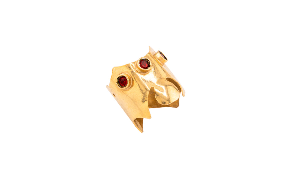 Bague Bour éclat rouge en bronze